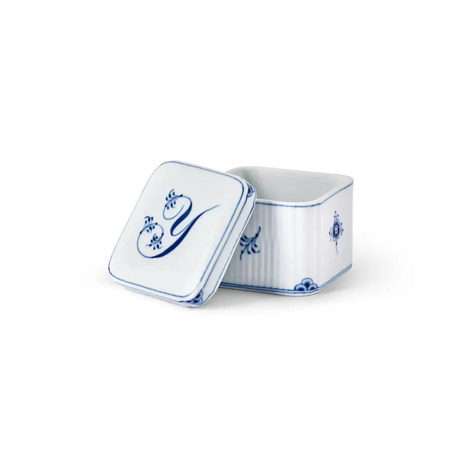Kgl. Porcelæn Alfabet bonbonniere Y 13 cl porcelæn