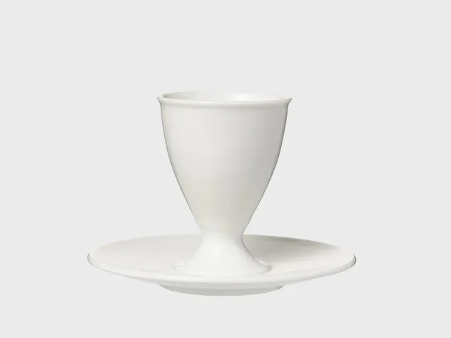 Nymphenburg Lotos æggebæger hvidt porcelæn