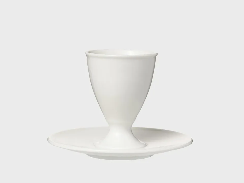 Nymphenburg Lotos æggebæger hvidt porcelæn