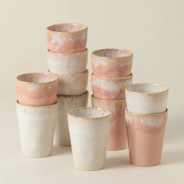 Costa Nova Grespresso mokkakopper 12 dele hvid-rosa