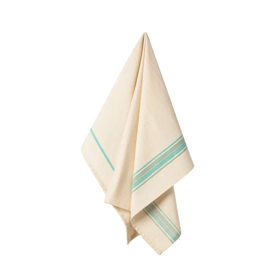 Costa Nova Casafina French Stripe viskestykke aqua blue 2 stk bomuld