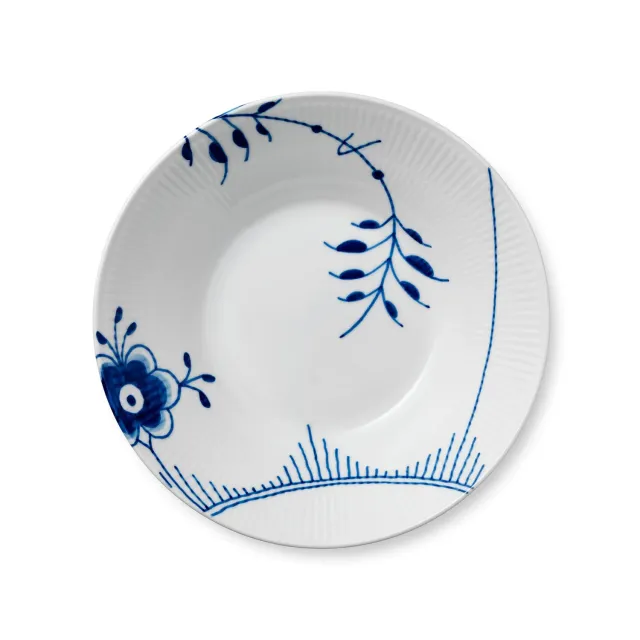 Royal Copenhagen Blå Mega Riflet dyb tallerken 24 cm