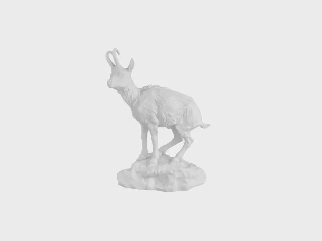 Nymphenburg Gamsbock porcelænsfigur hvid biskuit