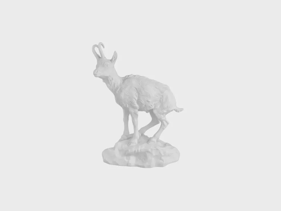 Nymphenburg Gamsbock porcelænsfigur hvid biskuit
