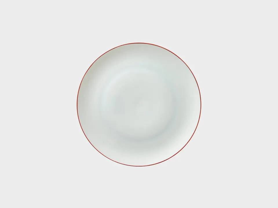Nymphenburg Lotos Coupe tallerken 16 cm rød kantrand
