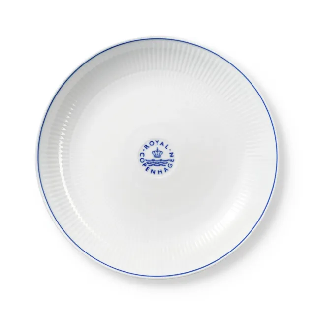 Kgl. Porcelæn Blueline tallerken coupe 25 cm blå linje