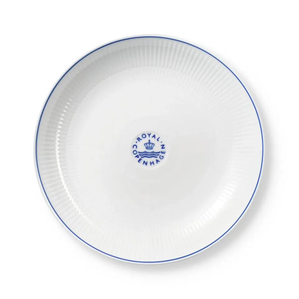 Kgl. Porcelæn Blueline tallerken coupe 25 cm blå linje