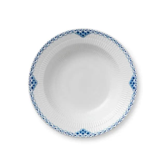 Kgl. Porcelæn Prinsesse dyb tallerken 21 cm blå