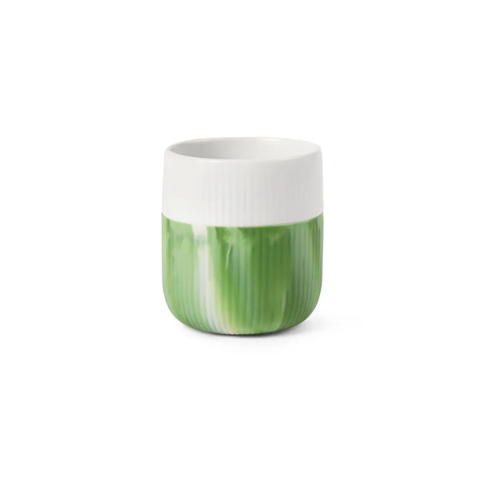 Kgl. Porcelæn Riflet Contrast Marble krus Green Grass 35 cl grøn