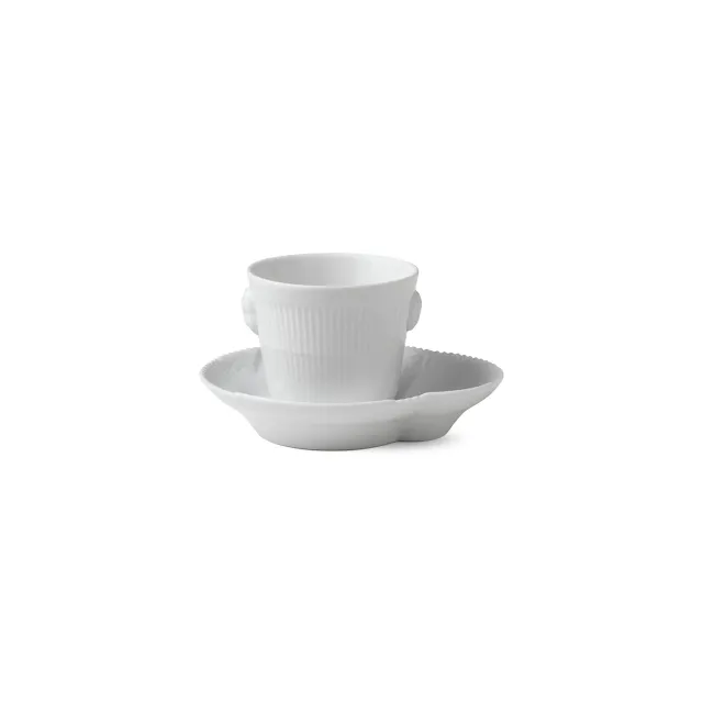 Kgl. Porcelæn Hvid Elements espressokop 9 cl med kop