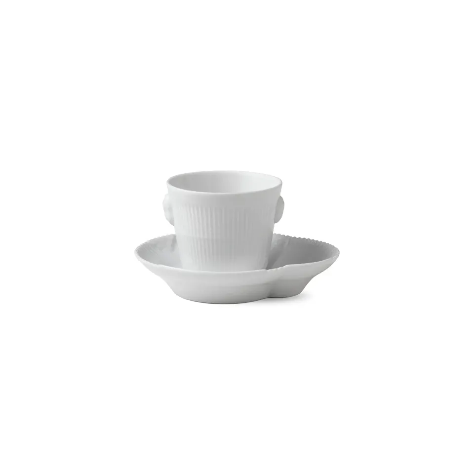Kgl. Porcelæn Hvid Elements espressokop 9 cl med kop