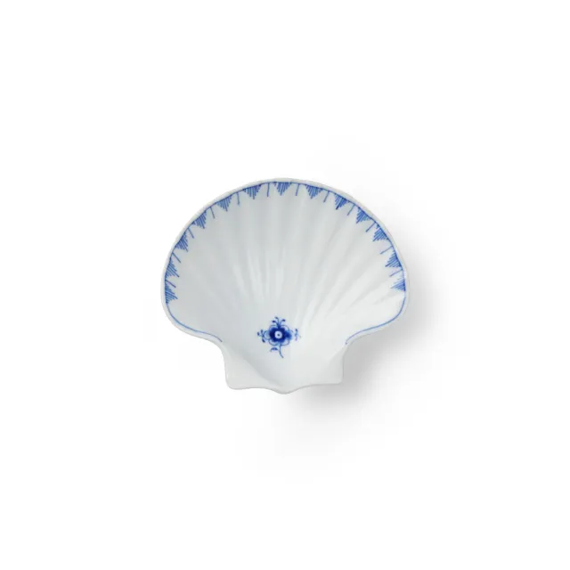Kgl. Porcelæn Musselmalet Riflet muslingeskål 10 cm blomst