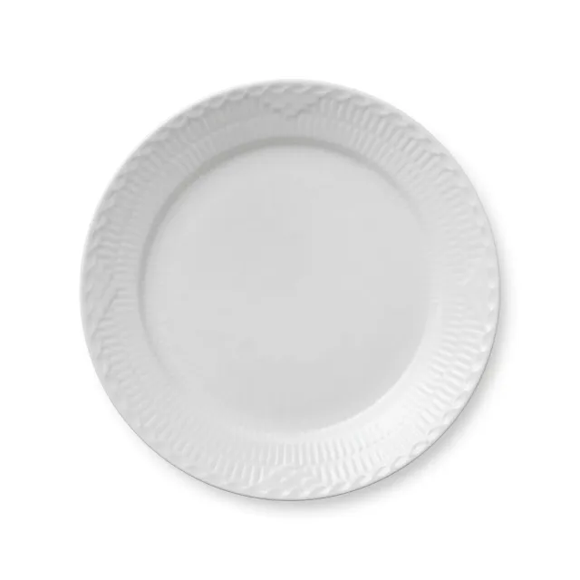 Kgl. Porcelæn Hvid Halvblonde tallerken 25 cm blondekant