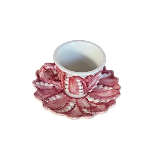 Les Ottomans Lily of the Valley kaffekop underkop keramik rosa
