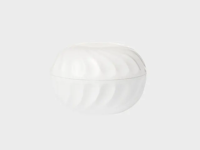 Nymphenburg bonbonniere ribbet 4 hvid porcelæn