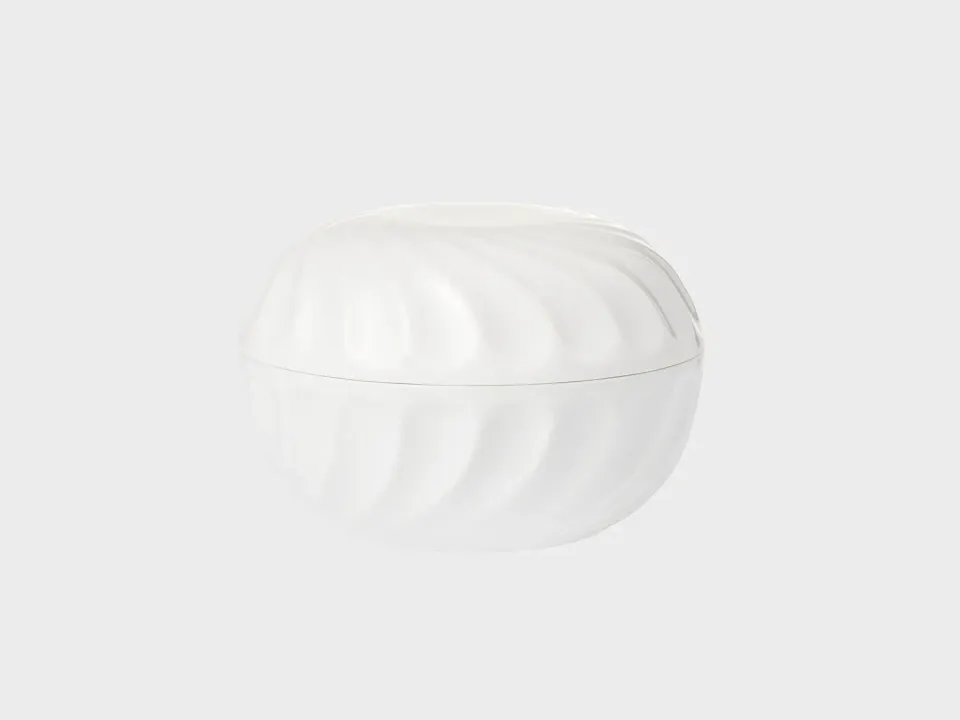 Nymphenburg bonbonniere ribbet 4 hvid porcelæn