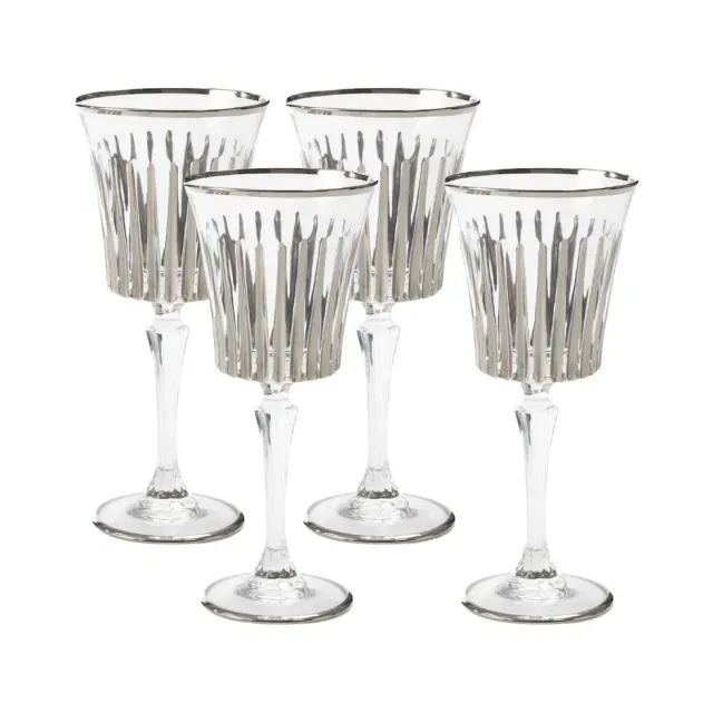 Les Ottomans CGP04 vinglas platin 4 stk håndmalet