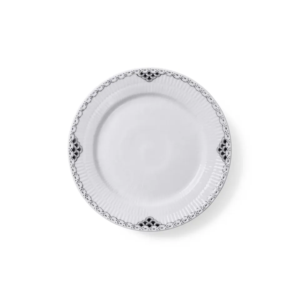 Kgl. Porcelæn Sort Blonde tallerken 19 cm sort porcelæn