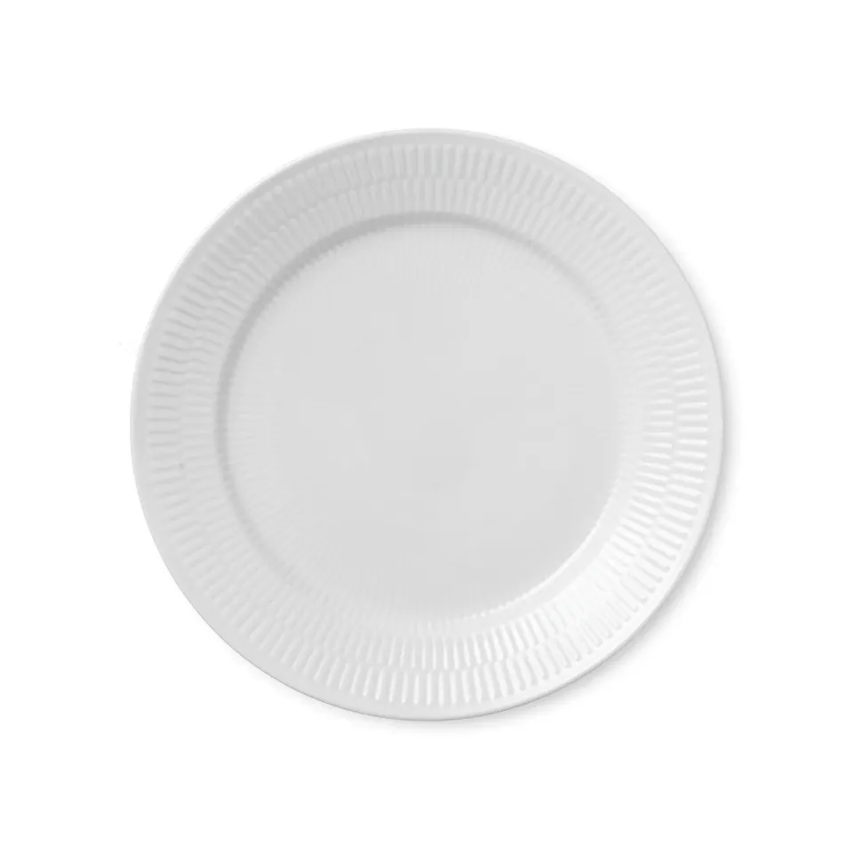 Royal Copenhagen Hvid Riflet tallerken 25 cm hvid