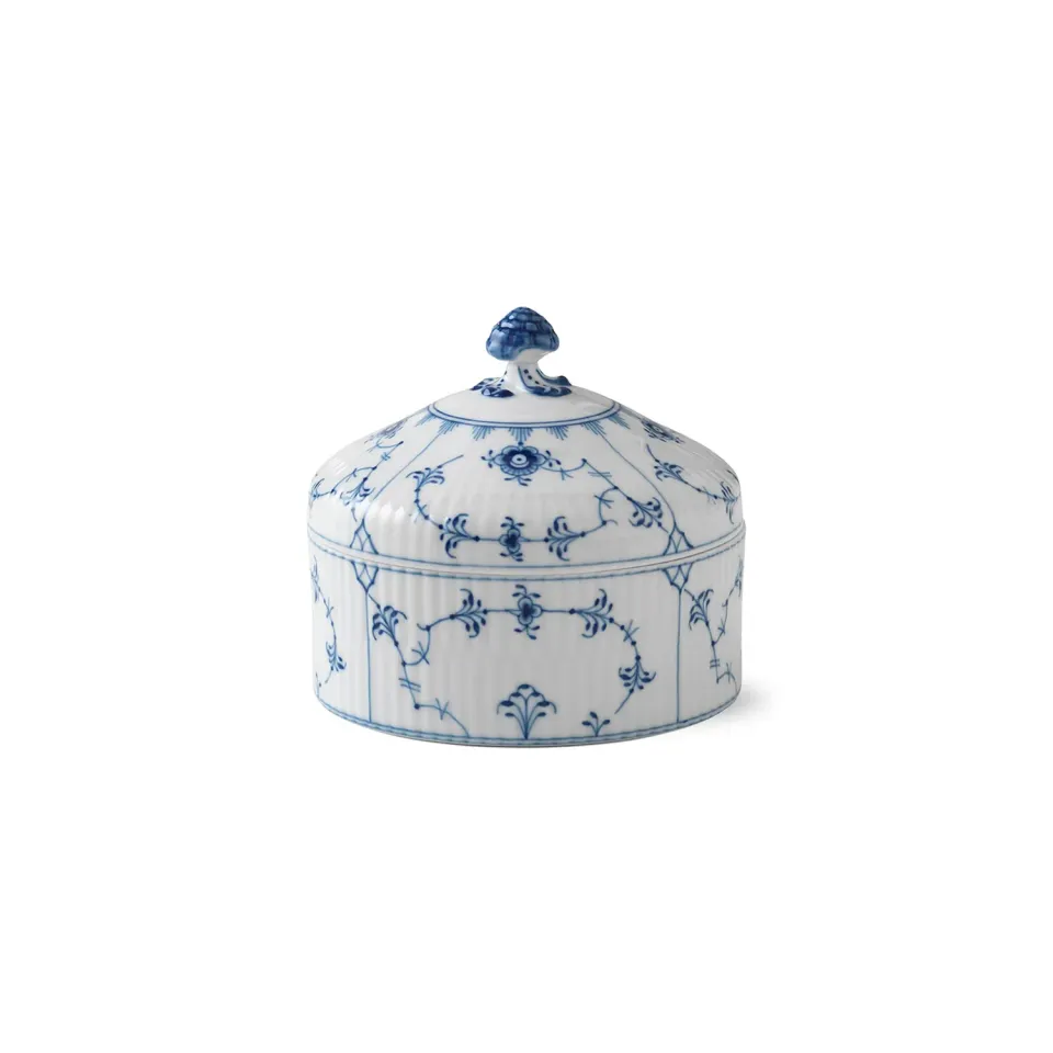 Royal Copenhagen Musselmalet Riflet bonbonniere 54 cl porcelæn