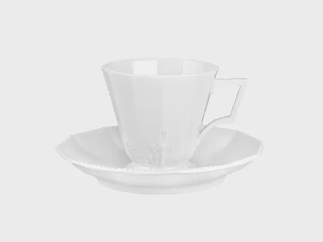 Nymphenburg Perl hvid café au lait kop