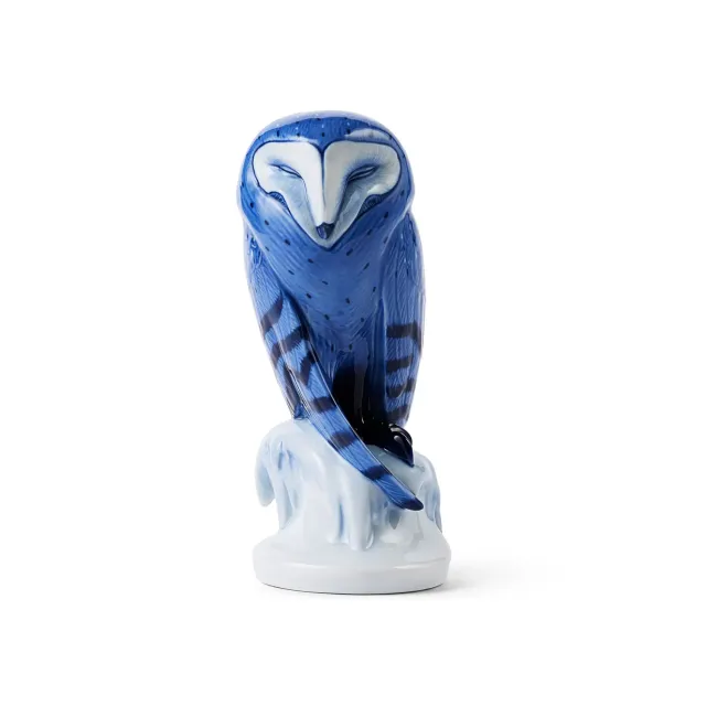 Kgl. Porcelæn Blå Ugle figur 22 cm porcelæn