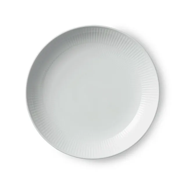 Royal Copenhagen Hvid Riflet tallerken coupe 25 cm hvid