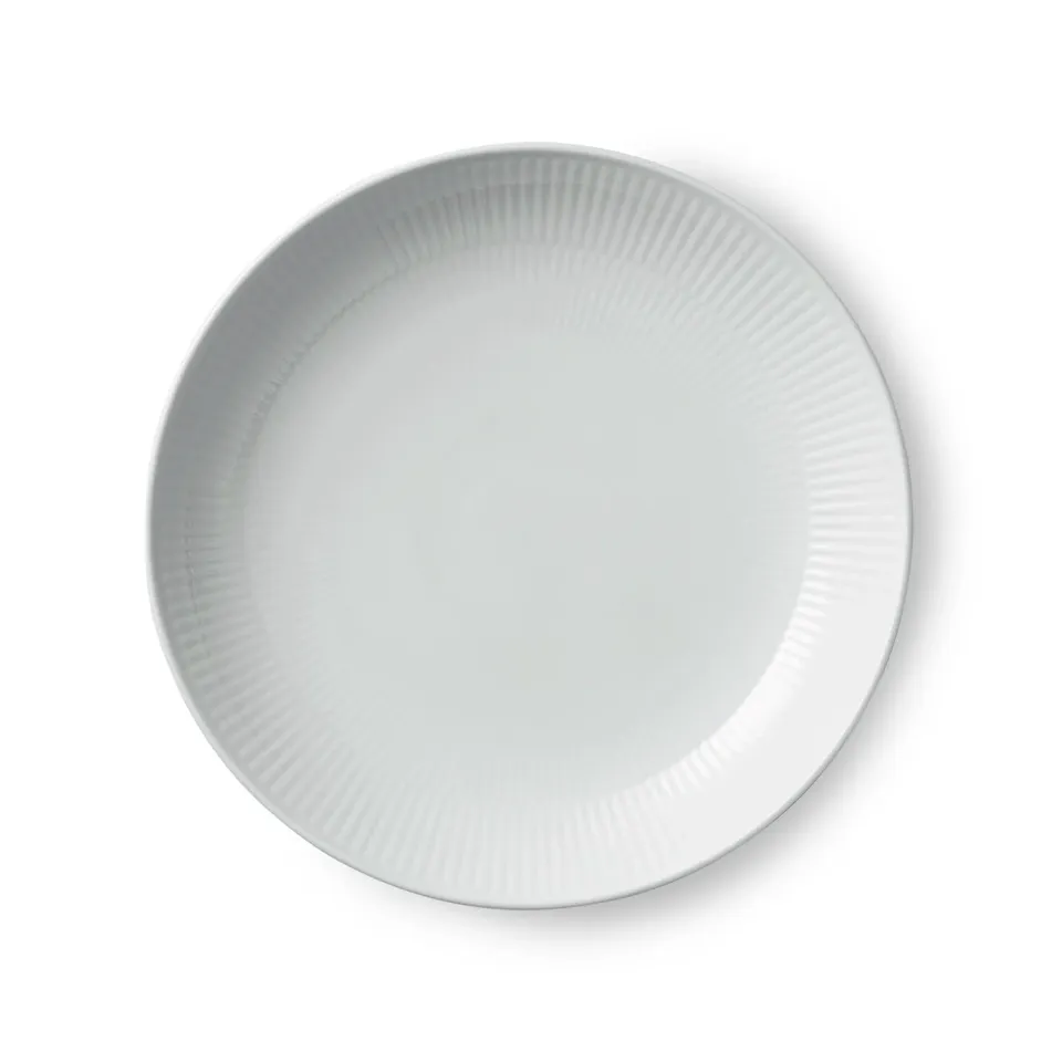 Royal Copenhagen Hvid Riflet tallerken coupe 25 cm hvid