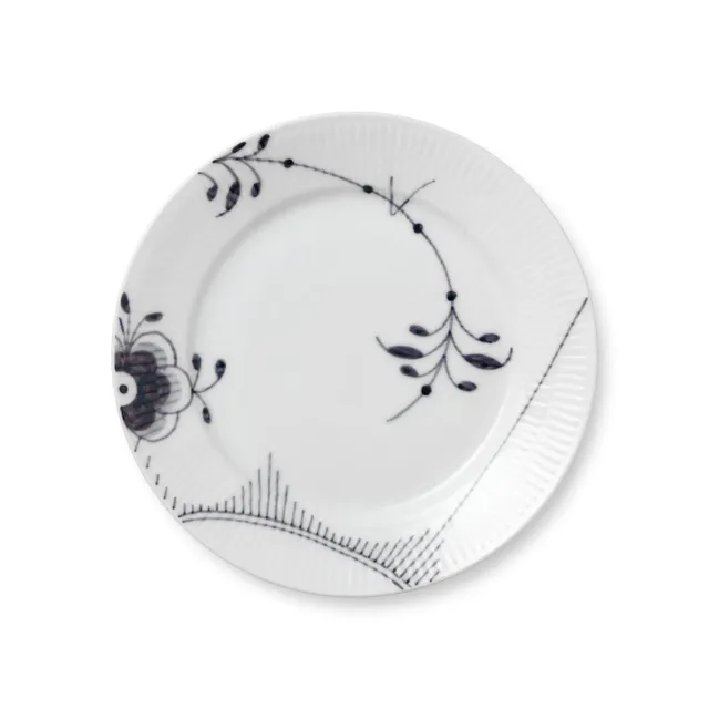 Kgl. Porcelæn Sort Mega Riflet tallerken 22 cm dekoration 2