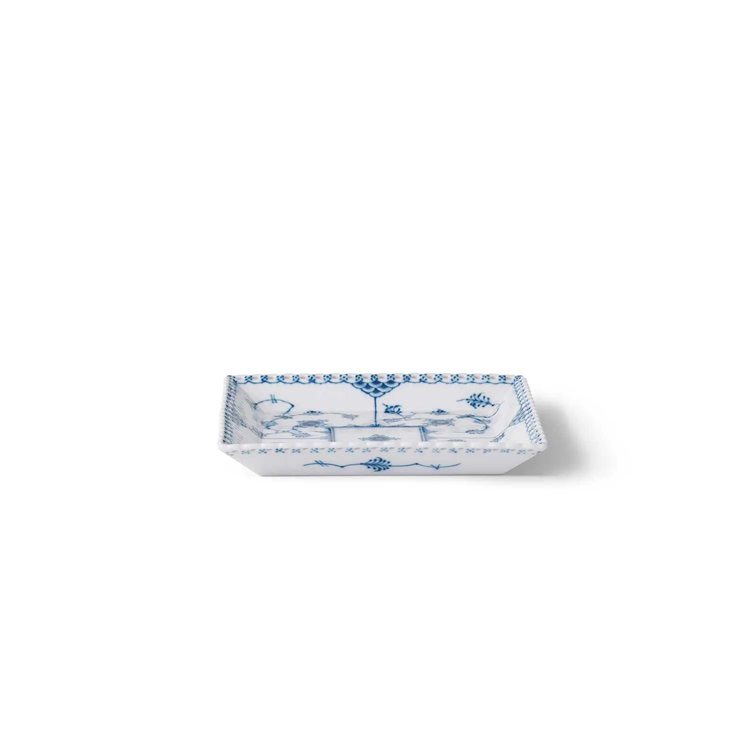 Kgl. Porcelæn Musselmalet Helblonde asiet 14 cm firkantet