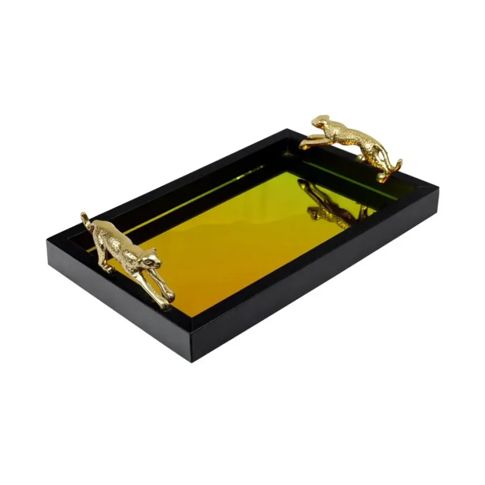 Les Ottomans LTI01 bakke glas iriserende leopard