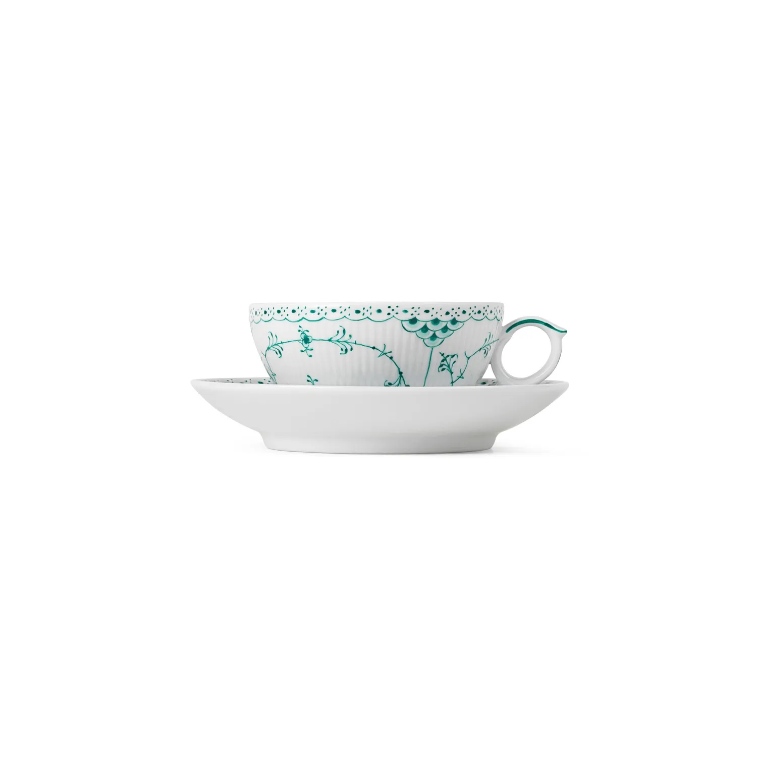 Kgl. Porcelæn Smaragd Musselmalet Halvblonde kop 20 cl