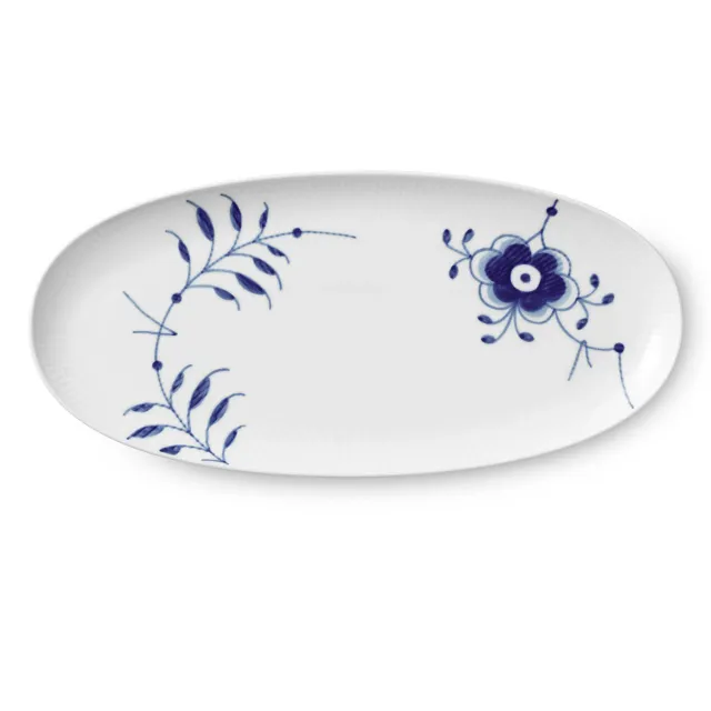 Royal Copenhagen Blå Mega Riflet fad 37 cm ovalt