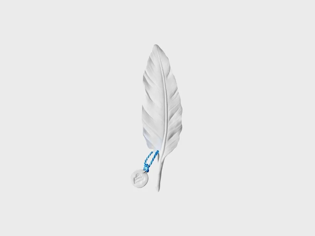 Nymphenburg Lucky Feathers fjer hvid biskuit