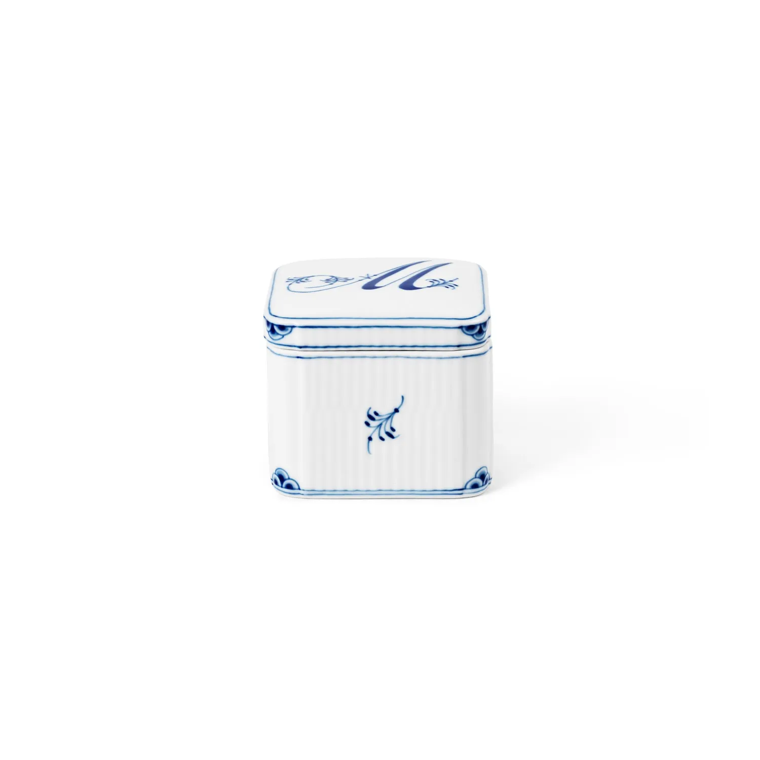 Royal Copenhagen Alfabet bonbonniere M 13 cl hvid