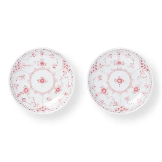 Kgl. Porcelæn Koral Halvblonde skål 13 cm 2 stk porcelæn