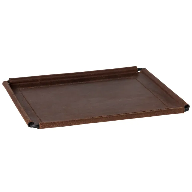 Costa Nova Leather Rectangular Tray bakke brun læder