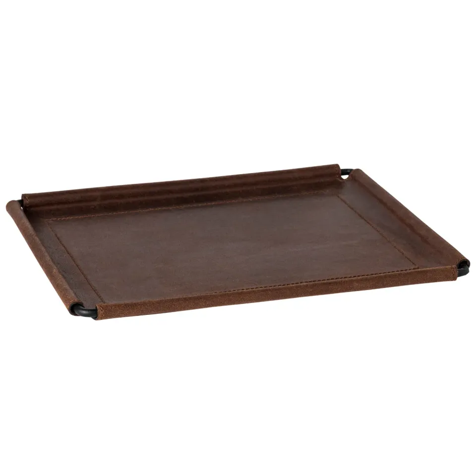 Costa Nova Leather Rectangular Tray bakke brun læder