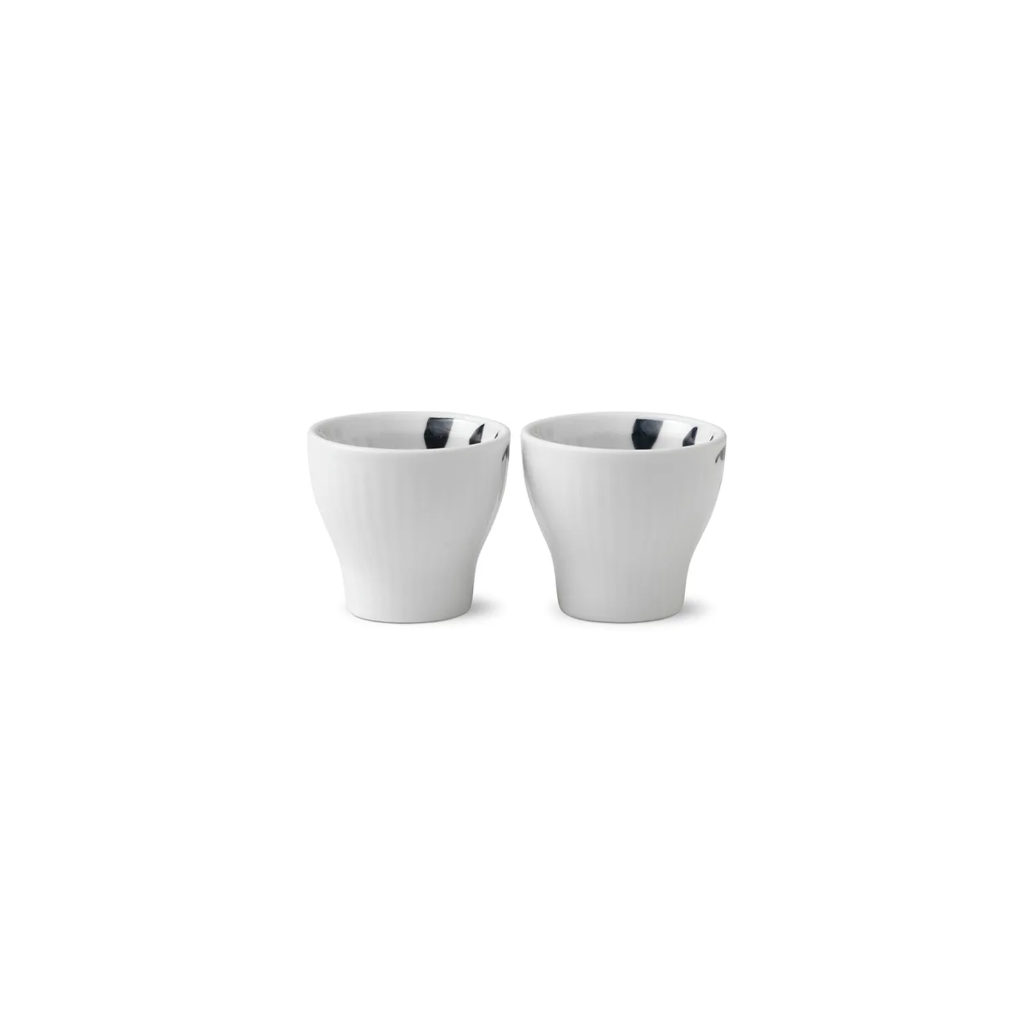 Kgl. Porcelæn Sort Mega Riflet æggebæger 4,8 cm 2 stk sort