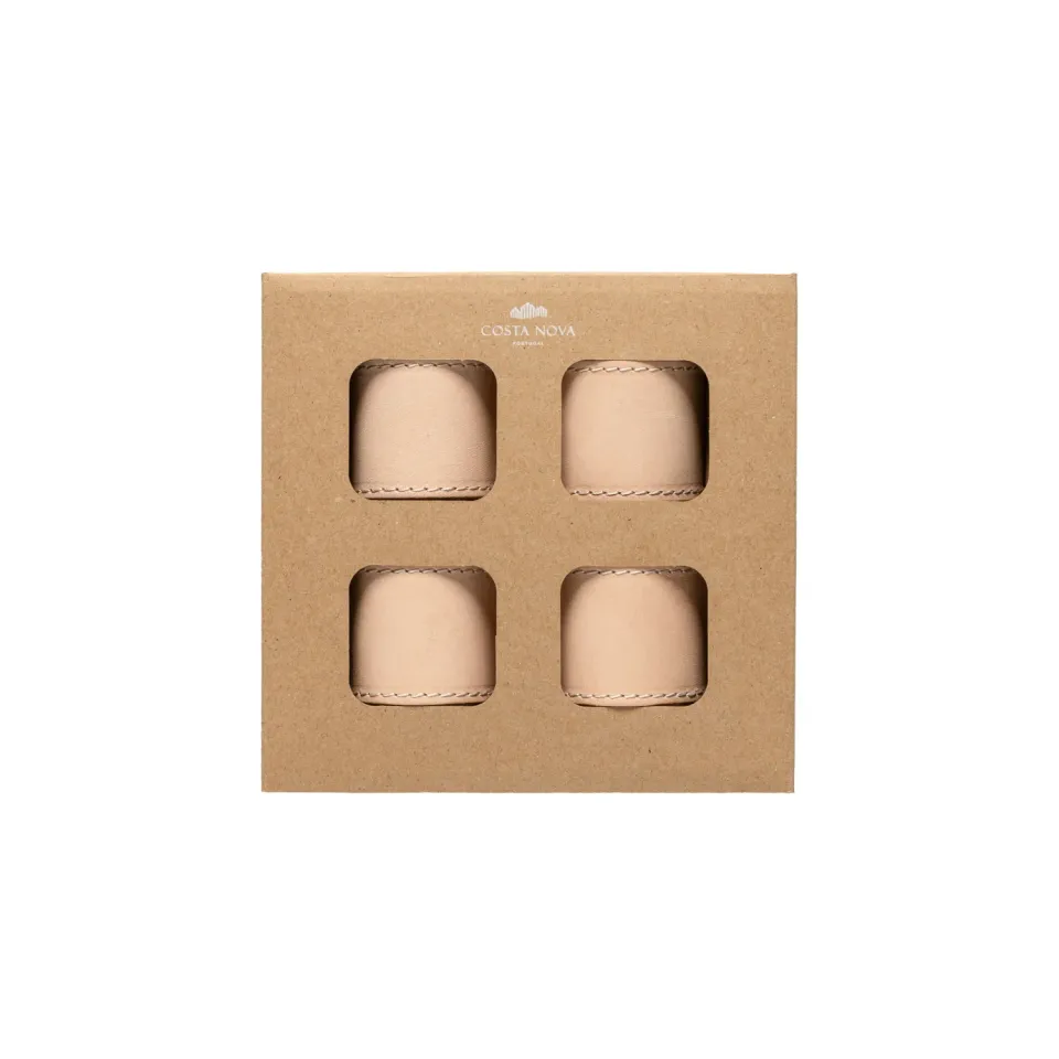 Costa Nova Leather servietringe rosa læder 4 stk