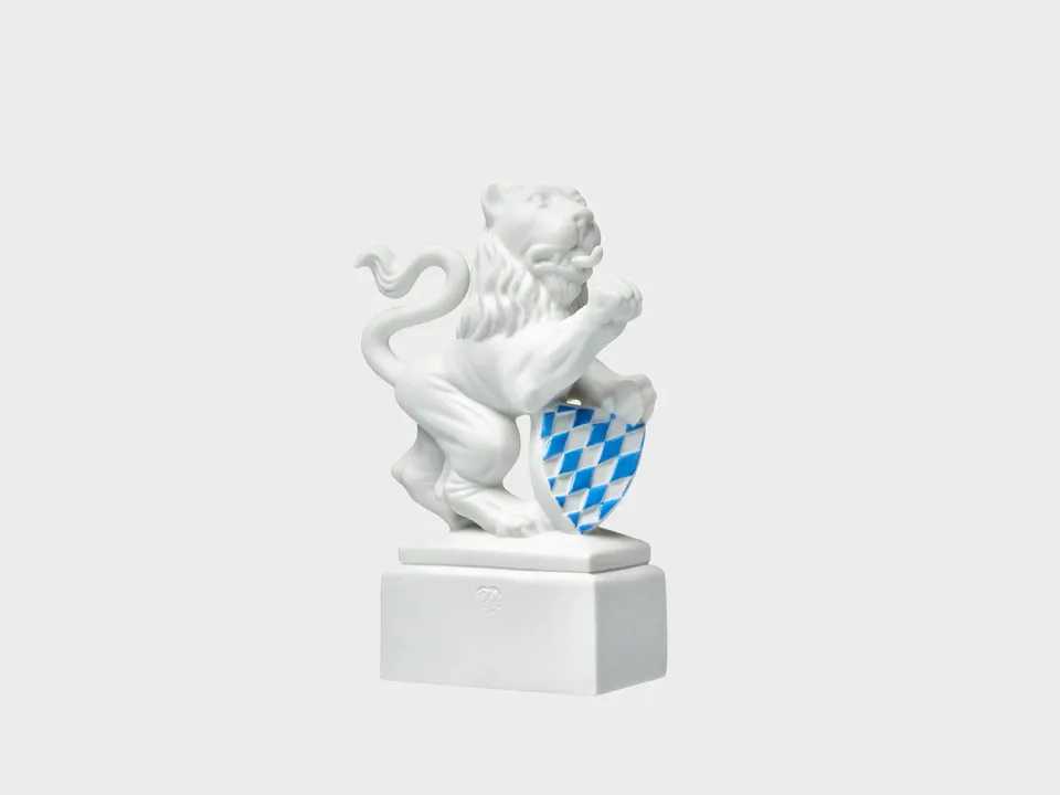 Nymphenburg Løwe Pranke rechts figur biskuit sort