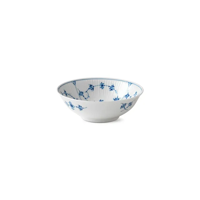 Kgl. Porcelæn Musselmalet Riflet skål 35 cl blå