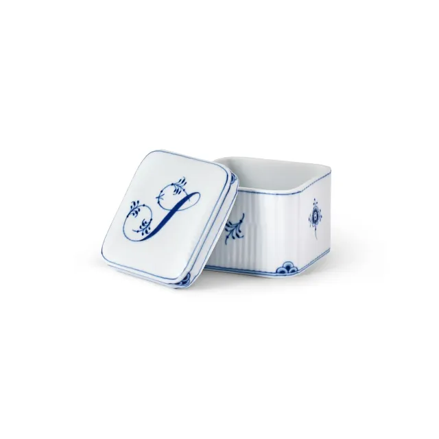 Royal Copenhagen Alfabet bonbonniere S 13 cl håndmalet