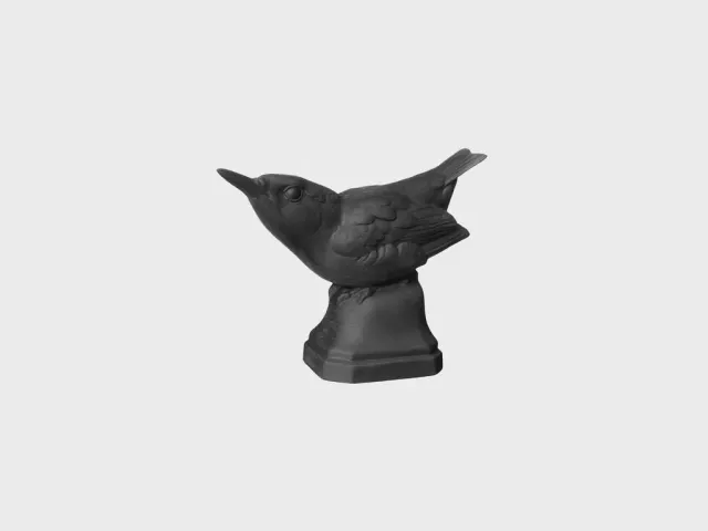 Nymphenburg Kleiber fuglefigur sort bisquit