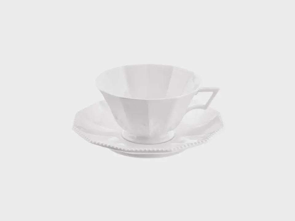 Nymphenburg Perl tekop hvidt porcelæn klassisk