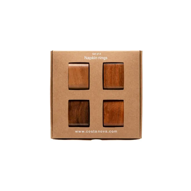 Costa Nova servietringe 4 stk Natural Wood træ