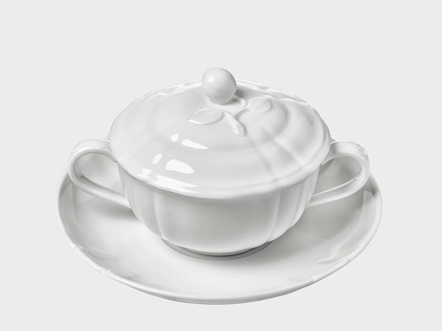 Nymphenburg Rokoko suppekop porcelæn hvid
