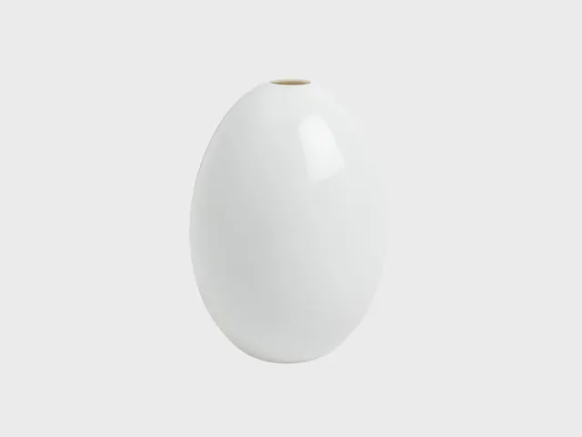 Nymphenburg Eivase vase hvid M ægformet