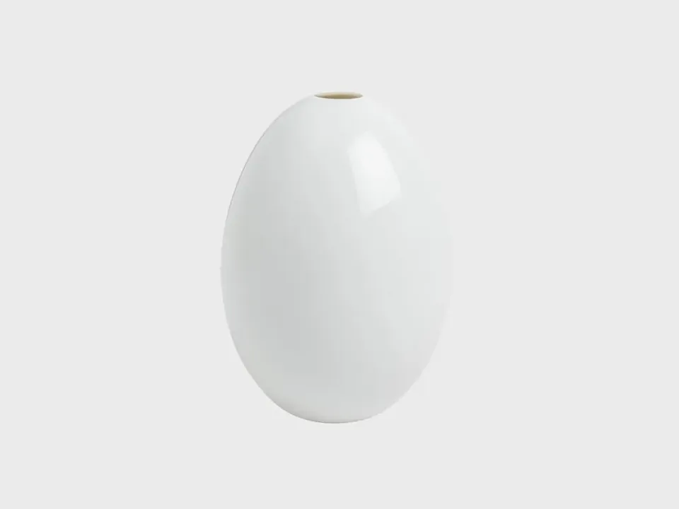 Nymphenburg Eivase vase hvid M ægformet