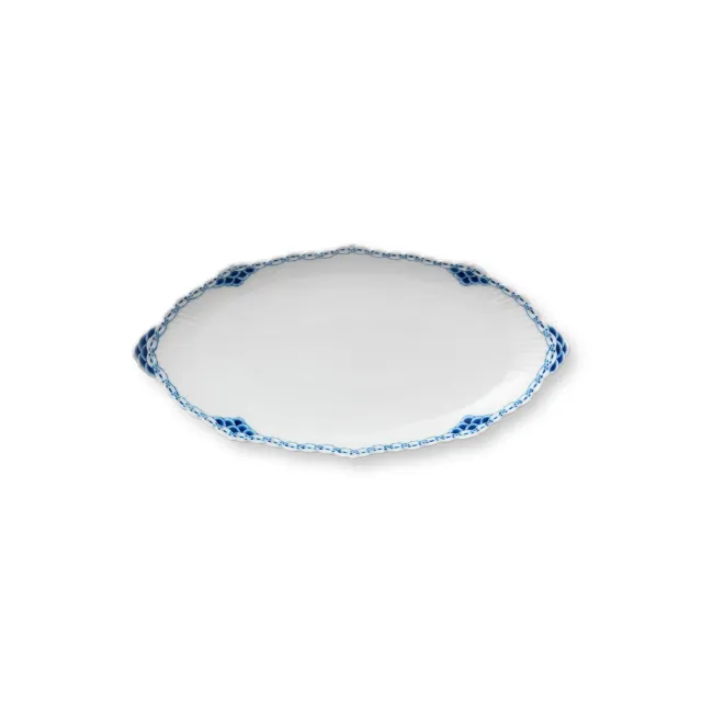 Kgl. Porcelæn Prinsesse asiet 24,5 cm blå blonde
